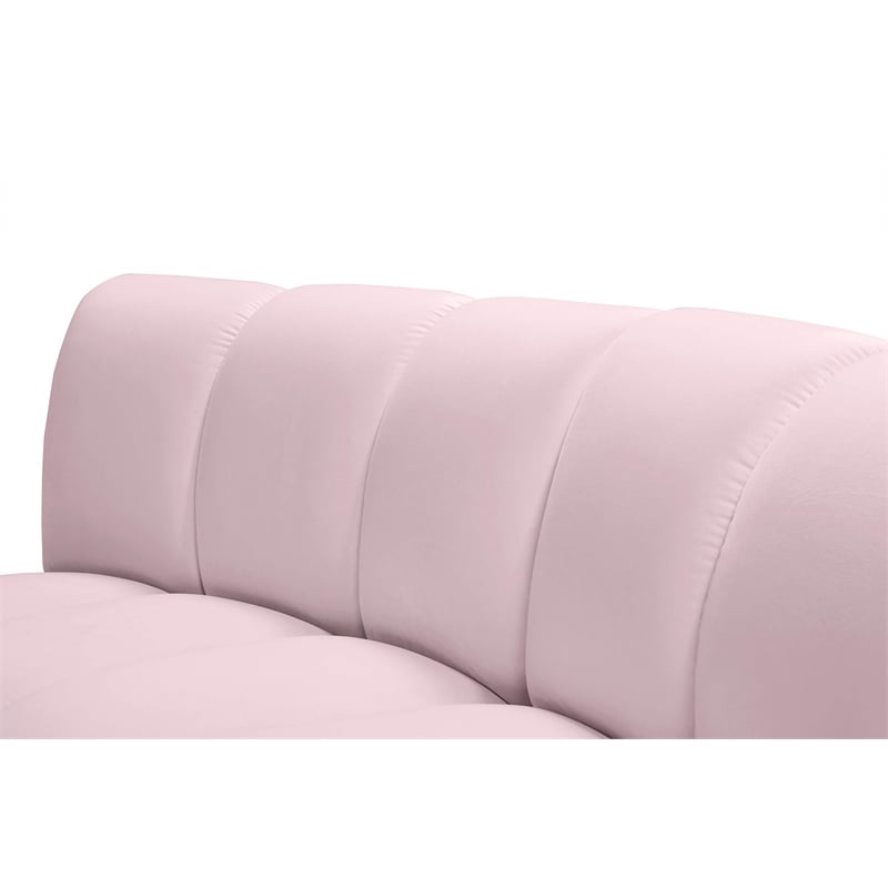 Meridian Furniture Infinity Pink Velvet 8pc. Modular Sectional