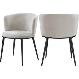 Meridian Furniture Skylar Cream Velvet Dining Chair (Set of 2)
