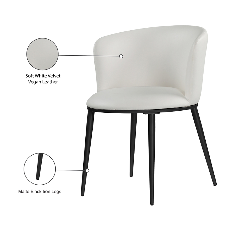 Meridian Furniture Skylar White Vegan Leather Dining Chair (Set of 2)