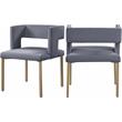 Meridian Furniture Caleb Gray Velvet Dining Chair (Set of 2)