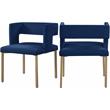 Meridian Furniture Caleb Navy Velvet Dining Chair (Set of 2)