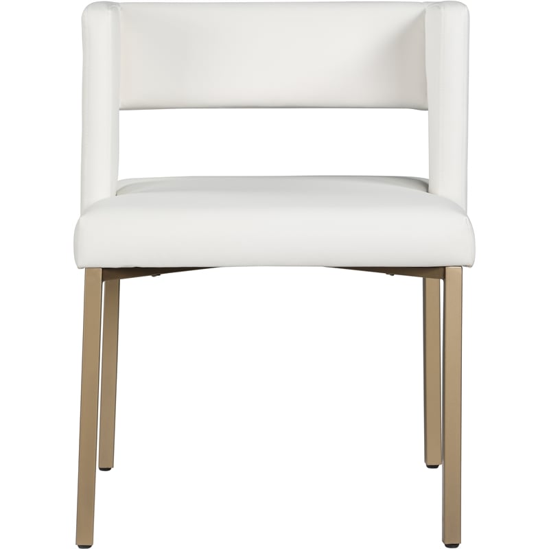 Meridian Furniture Caleb White Vegan Leather Dining Chair (Set of 2)