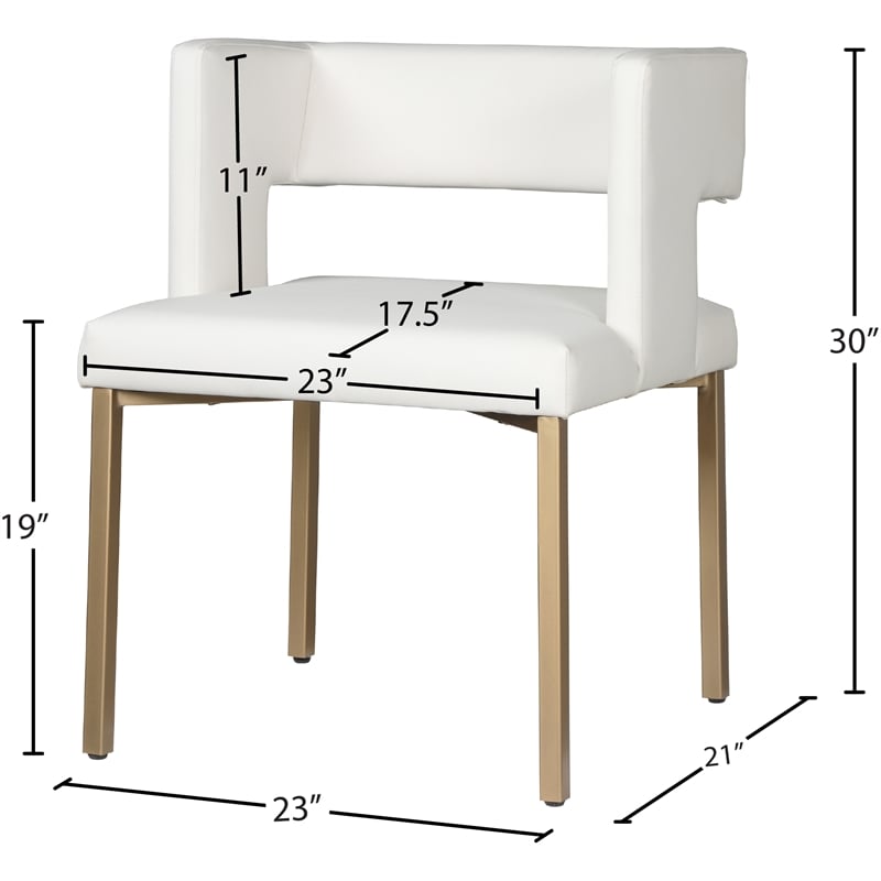 Meridian Furniture Caleb White Vegan Leather Dining Chair (Set of 2)