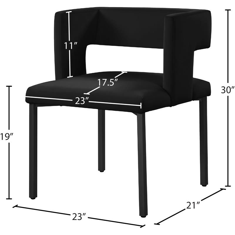 Meridian Furniture Caleb Velvet Dining Chair - Black Meridian Furniture Caleb Velvet Dining Chair - Black