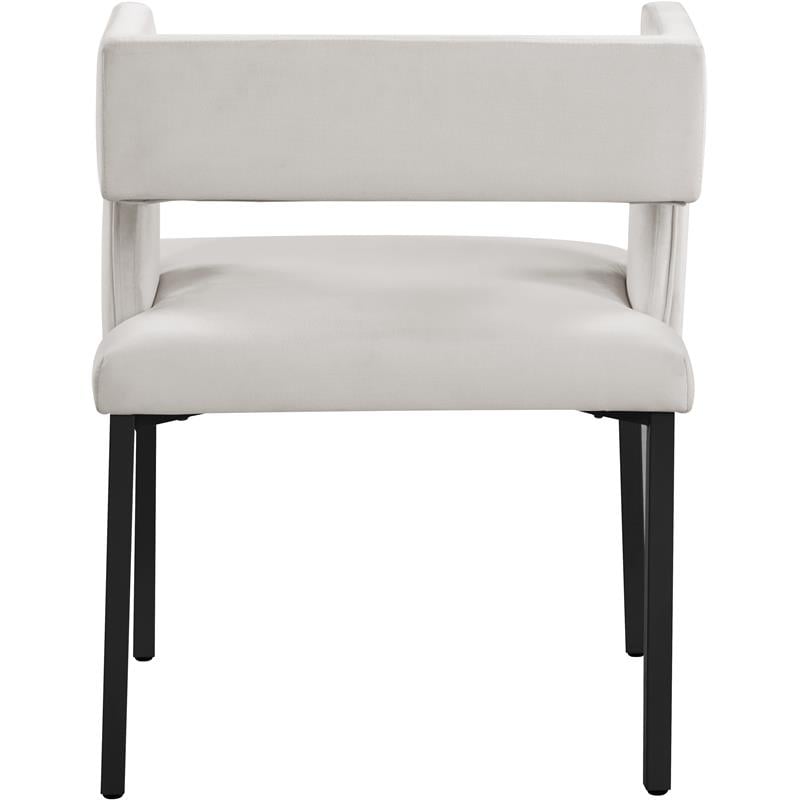 Meridian Furniture Caleb Cream Velvet Dining Chair (Set of 2)