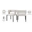 Meridian Furniture Caleb Cream Velvet Dining Chair (Set of 2)