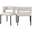 Meridian Furniture Caleb Cream Velvet Dining Chair (Set of 2)