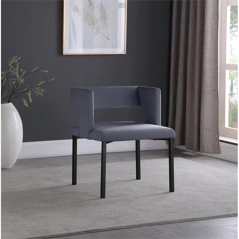 Meridian Furniture Caleb Gray Velvet Dining Chair (Set of 2)