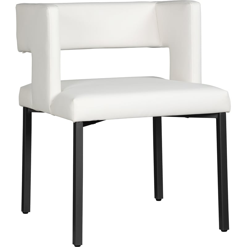 Meridian Furniture Caleb White Vegan Leather Dining Chair (Set of 2)