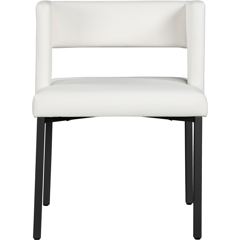 Meridian Furniture Caleb White Vegan Leather Dining Chair (Set of 2)