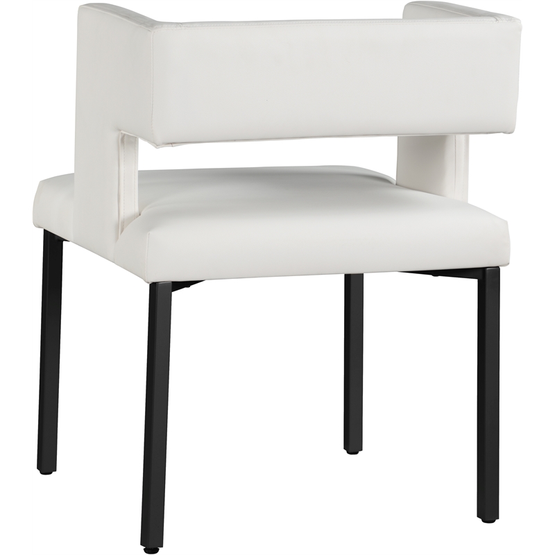 Meridian Furniture Caleb White Vegan Leather Dining Chair (Set of 2)