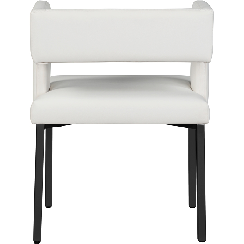 Meridian Furniture Caleb White Vegan Leather Dining Chair (Set of 2)