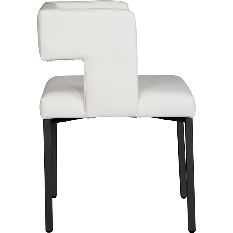 Meridian Furniture Caleb White Vegan Leather Dining Chair (Set of 2)