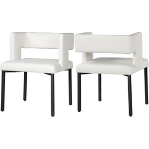 Meridian Furniture Caleb White Vegan Leather Dining Chair (Set of 2)