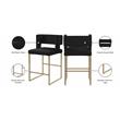 Meridian Furniture Caleb Black Velvet Counter Stool (Set of 2)