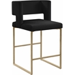 Meridian Furniture Caleb Black Velvet Counter Stool (Set of 2)