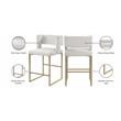 Meridian Furniture Caleb Cream Velvet Counter Stool (Set of 2)