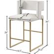 Meridian Furniture Caleb Cream Velvet Counter Stool (Set of 2)