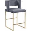 Meridian Furniture Caleb Gray Velvet Counter Stool (Set of 2)