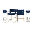 Meridian Furniture Caleb Navy Velvet Counter Stool (Set of 2)