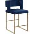 Meridian Furniture Caleb Navy Velvet Counter Stool (Set of 2)