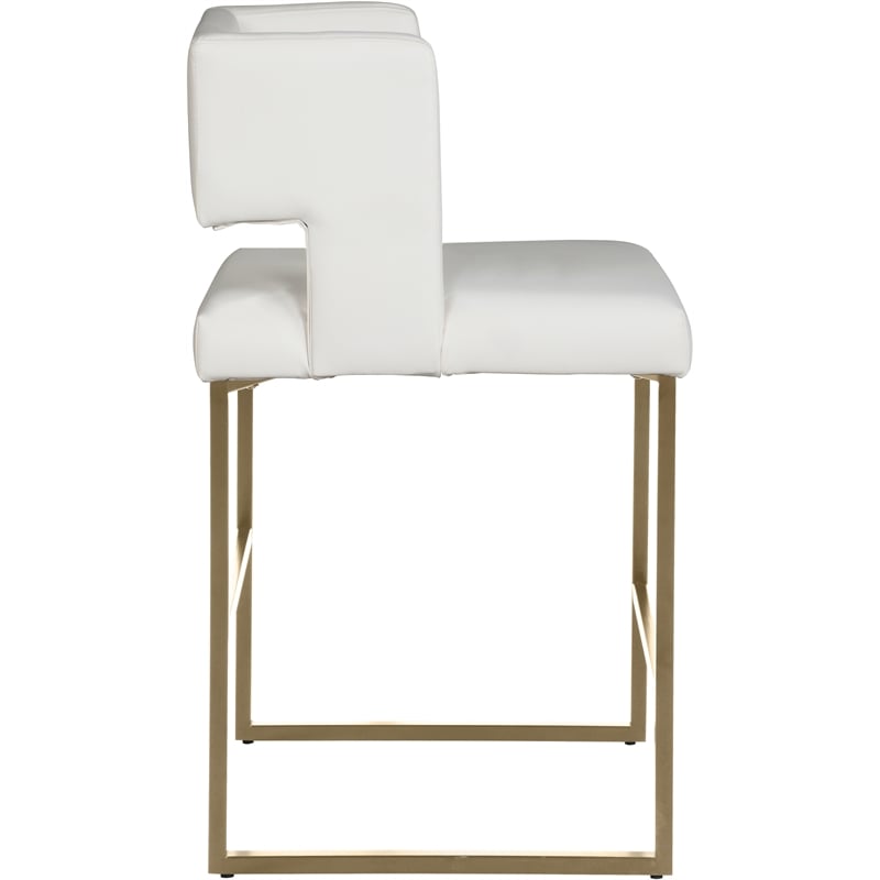 Meridian Furniture Caleb White Vegan Leather Counter Stool (Set of 2)