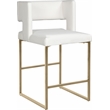 Meridian Furniture Caleb White Vegan Leather Counter Stool (Set of 2)