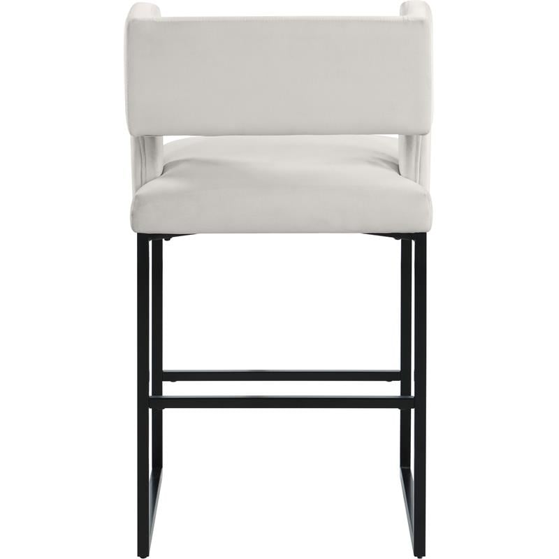 Meridian Furniture Caleb Cream Velvet Counter Stool (Set of 2)
