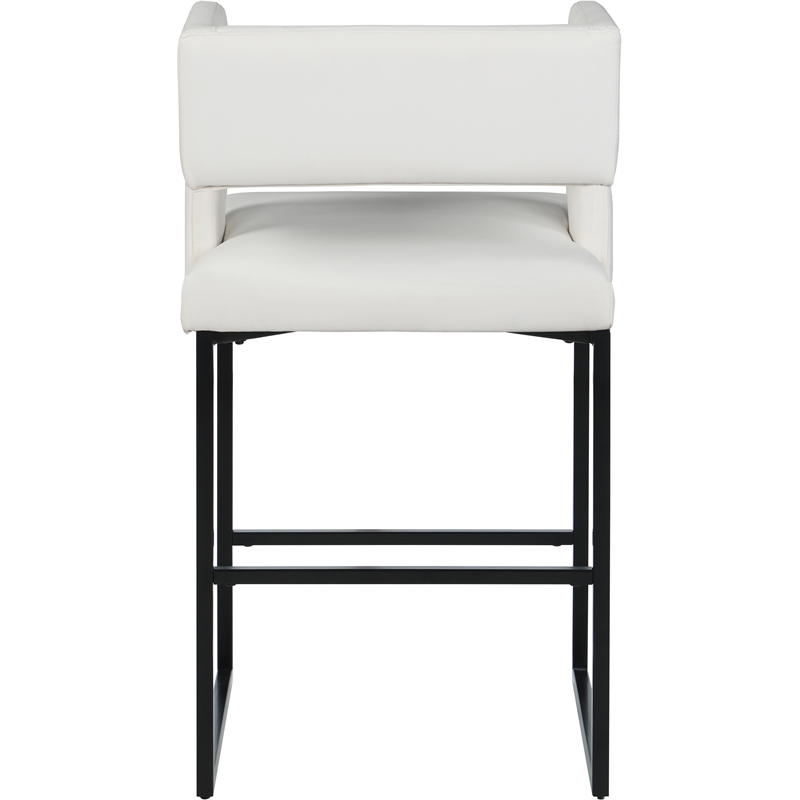 Meridian Furniture Caleb White Vegan Leather Counter Stool (Set of 2)