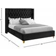 Meridian Furniture Barolo Black Velvet King Bed