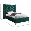 Meridian Furniture Barolo Green Velvet Twin Bed