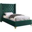 Meridian Furniture Barolo Green Velvet Twin Bed