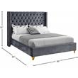 Meridian Furniture Barolo Gray Velvet King Bed