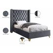 Meridian Furniture Barolo Gray Velvet Twin Bed