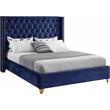 Meridian Furniture Barolo Navy Velvet Full Bed