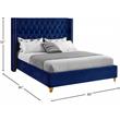 Meridian Furniture Barolo Navy Velvet King Bed