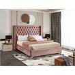 Meridian Furniture Barolo Pink Velvet Full Bed