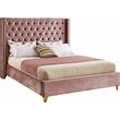 Meridian Furniture Barolo Pink Velvet Full Bed