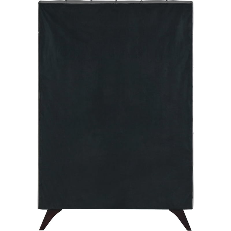 Meridian Furniture Elly Gray Velvet Twin Bed