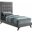 Meridian Furniture Elly Gray Velvet Twin Bed