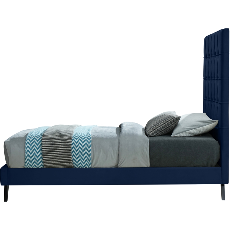 Meridian Furniture Elly Navy Velvet Twin Bed