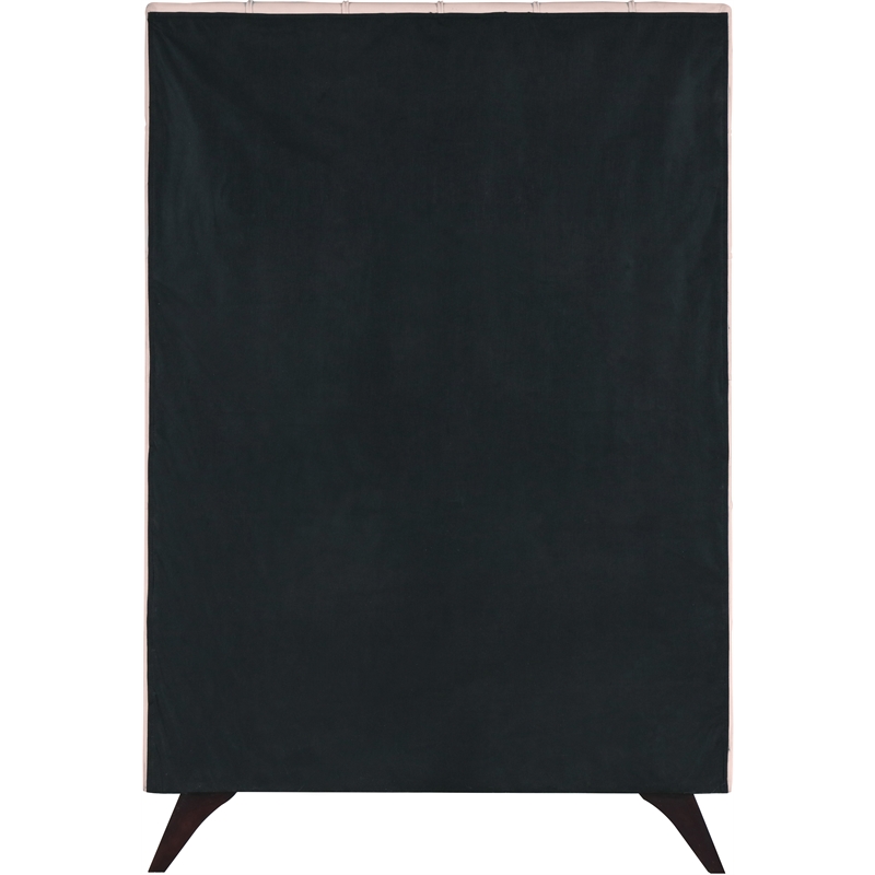 Meridian Furniture Elly Pink Velvet Twin Bed