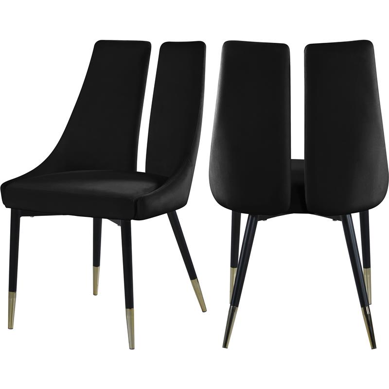 Meridian Furniture Sleek Velvet Dining Chair Meridian Furniture Sleek Velvet Dining Chair