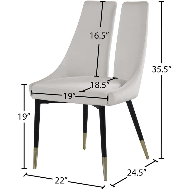 Meridian Furniture Sleek Velvet Dining Chair Meridian Furniture Sleek Velvet Dining Chair