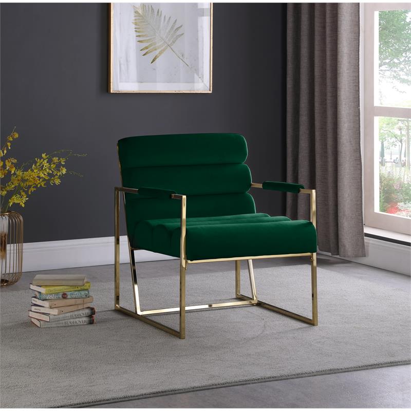 Green and gold online accent chair