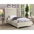Meridian Furniture Barolo Cream Velvet Twin Bed