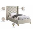 Meridian Furniture Barolo Cream Velvet Twin Bed
