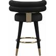 Meridian Furniture Fitzroy Black Velvet Counter Stool (Set of 2)