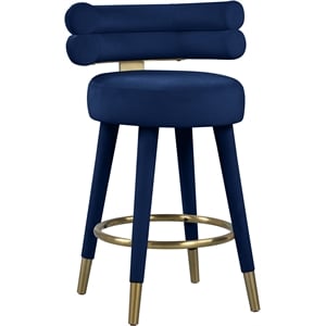 Meridian Furniture Fitzroy Navy Velvet Counter Stool (Set of 2)