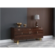 Meridian Furniture Excel Sideboard/Buffet in Rich Brown Zebra Wood Lacquer